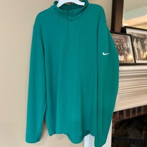Nike Dry Fit 1/4 Zip long sleeve Pullover sz L embroidered swish on sleeve